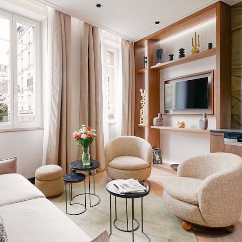 Gather for a cosy movie night in the living room