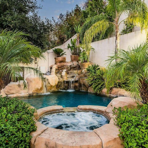 Enjoy refreshing afternoon dips and long soaks in the Jacuzzi