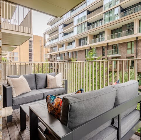 Enjoy your morning coffee out on the balcony