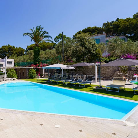 Soak up sea views and sunshine from beside the pool