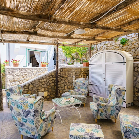 Find a shady spot to relax over coffee or cards