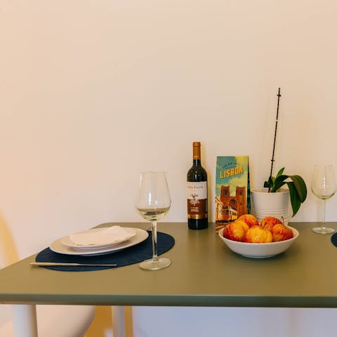 Enjoy your morning coffee or evening glass of wine at the dining table