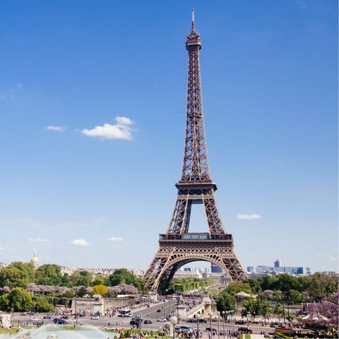 Make the short walk across the river to the Eiffel Tower