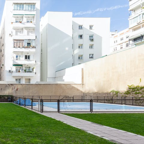 Go for a dip in the communal swimming pool
