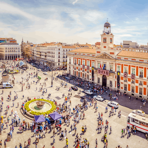 Stay in the Castellana district of Madrid within walking distance of an array of shops and restaurants