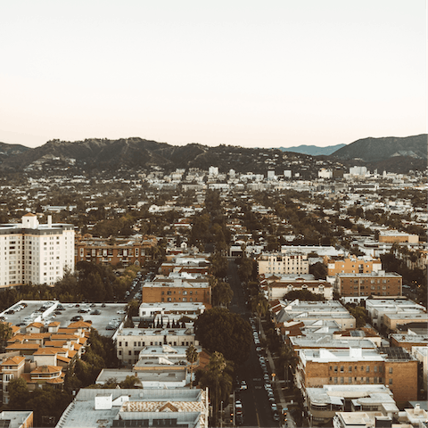 Take the ten-minute drive into West Hollywood for the iconic Sunset Strip and upscale Melrose Avenue