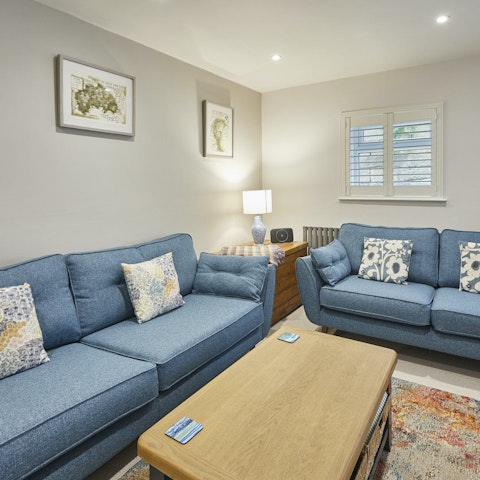 Relax on the sofas in the living space