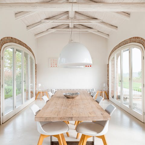 Serve up some homemade Italian delights at the beautiful dining area