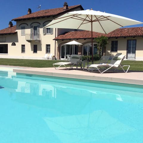 Do some laps in the private swimming pool