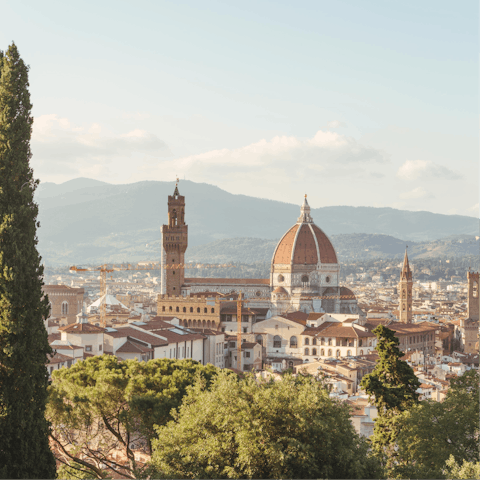 Drive into the stunning city of Florence for its art, culture, and beauty