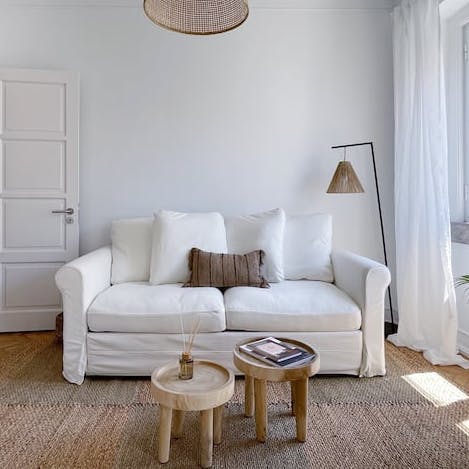 Relax on the comfy sofa after exploring Lisbon's sights