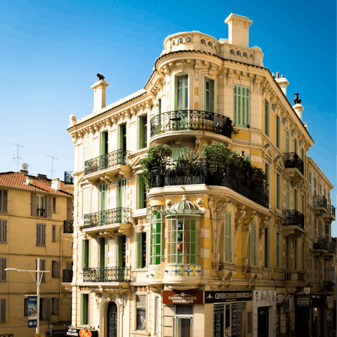 Hop in the car and be walking along the streets of Cannes in half an hour