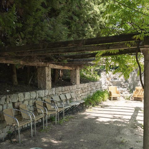 Seek some shade out in the garden or play on the boules court