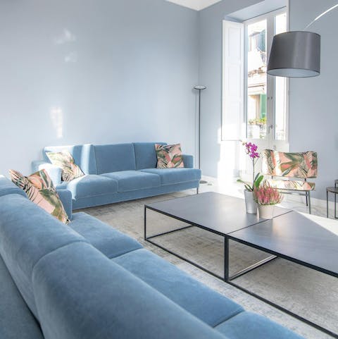 Sip local wine in the elegant living room before heading out for dinner