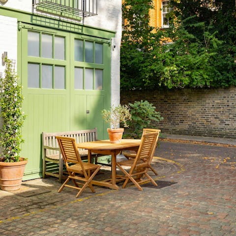 Take your favourite evening drinks onto the little patio