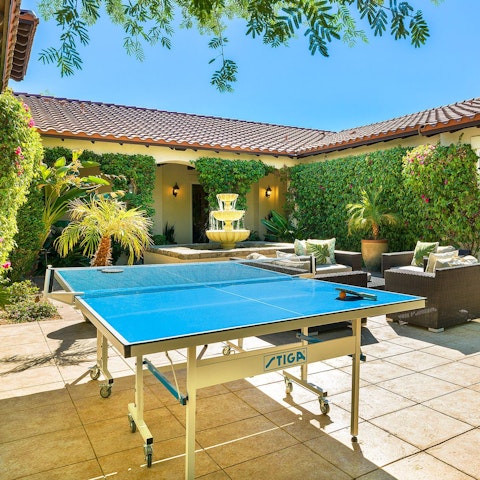 Take a break from golf with a couple of games of table tennis