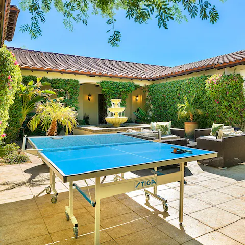 Take a break from golf with a couple of games of table tennis