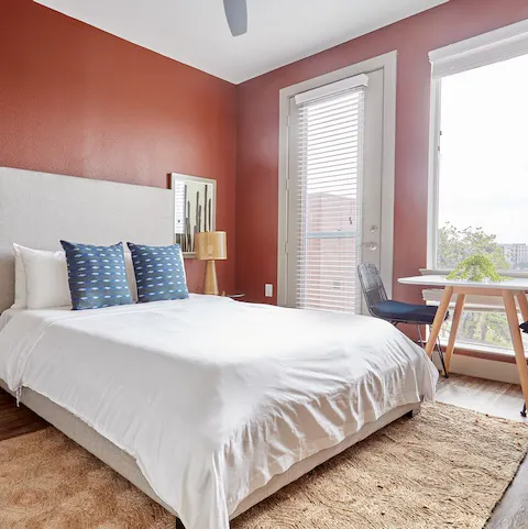 Open the door to the balcony and get some of that Texas fresh air