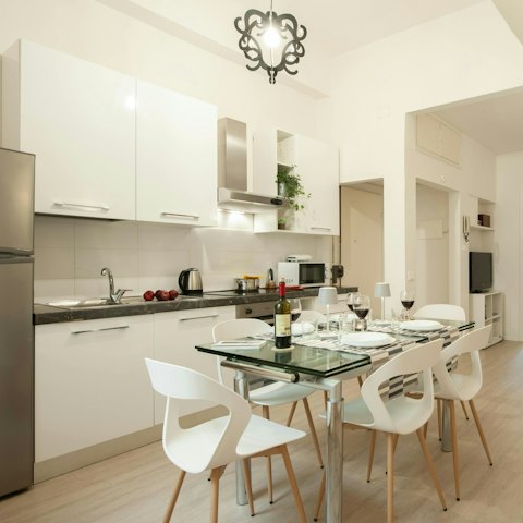 Cook up your own Italian feast in the modern kitchen area