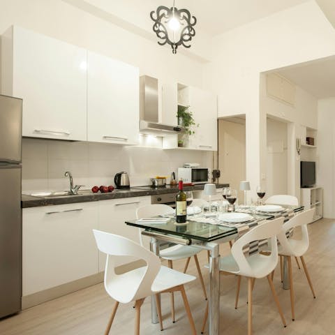 Cook up your own Italian feast in the modern kitchen area