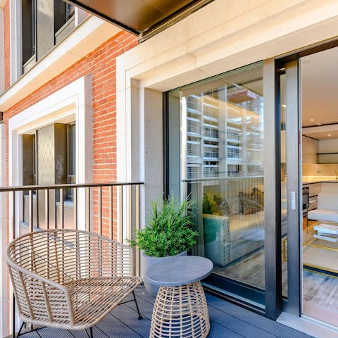Take your morning coffee on the balcony