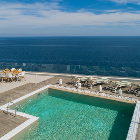 Splash around in the pool or soak up the sun