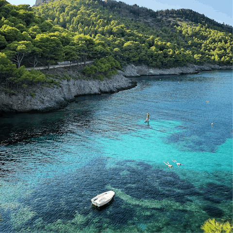 Swim in crystal waters at Kako Lagadi, located close by