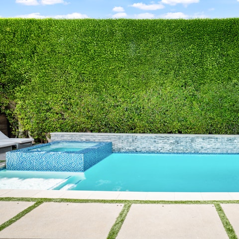Swim in the private pool to cool off in the Los Angeles heat