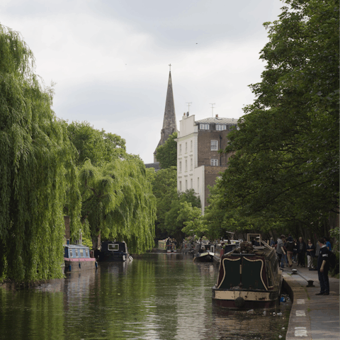 Stroll along Regent's Canal – just a five-minute walk away