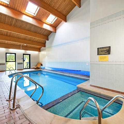 Head to the communal pool for a refreshing afternoon swim