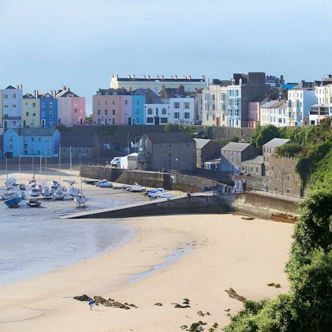 Enjoy the sandy beaches of Tenby, the nearest just a short stroll away