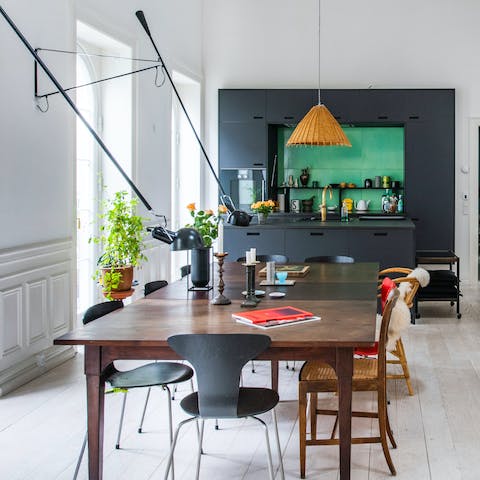Prepare some smørrebrød in the sleek kitchen and enjoy at your dining table