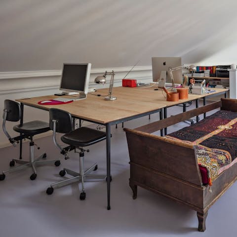 Work from home in the mezzanine study