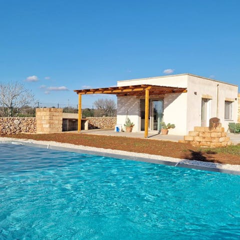 Cool off from the Italian sun in the sparkling swimming pool
