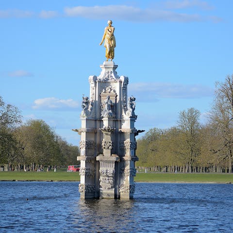 Go for a stroll in the 1000 acre Bushy Park, around 500 metres away