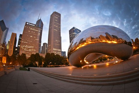 Visit the Cloud Gate sculpture, just a ten-minute drive away