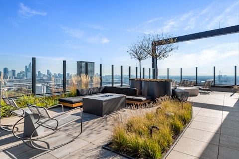 Take in the Chicago skyline from the communal rooftop