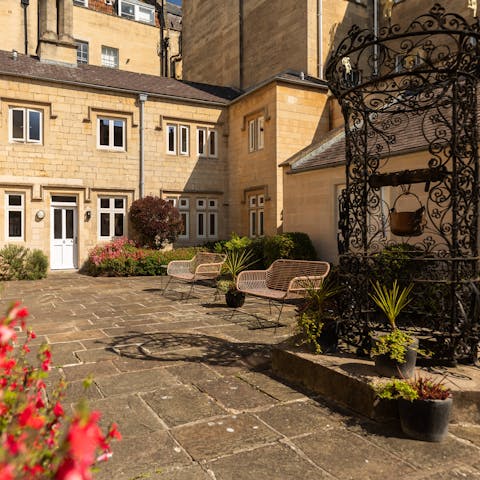 Soak up the fresh air in the peaceful shared courtyard