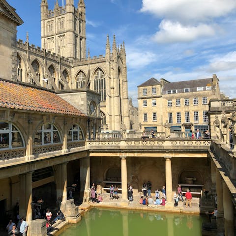 Visit the iconic Roman Baths, minutes from your stay