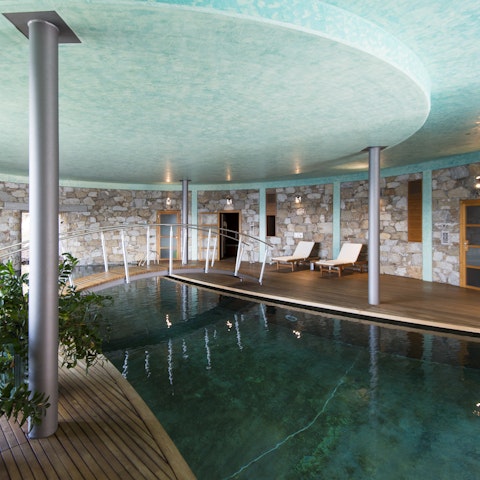 Relax in the grotto-like spa