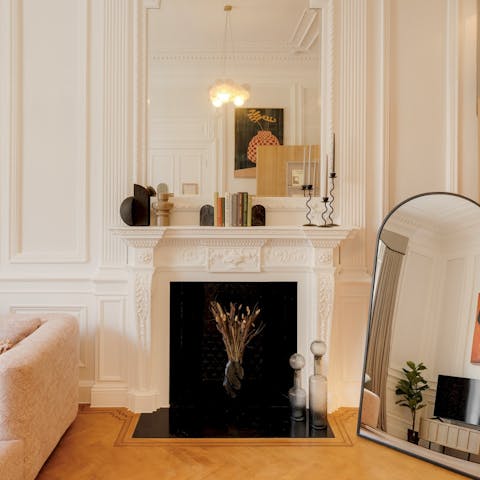 Admire original features in this restored building