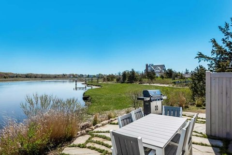 Dine alfresco just steps from the river's edge