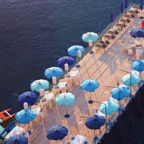 Spend the day by the sea, just an eight-minute walk away