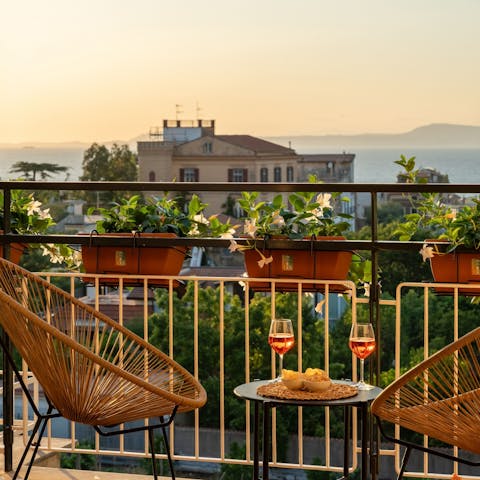 Enjoy the views and a cocktail on the private terrace