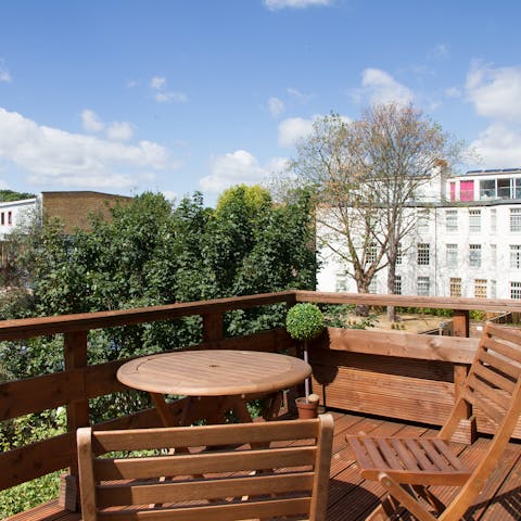 Start your day with coffee on the balcony and lovely green views