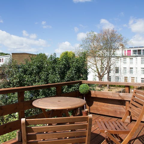 Start your day with coffee on the balcony and lovely green views
