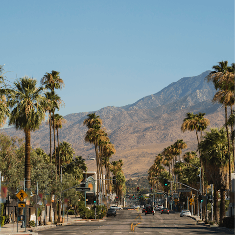 Drive to Downtown Palm Springs in four minutes