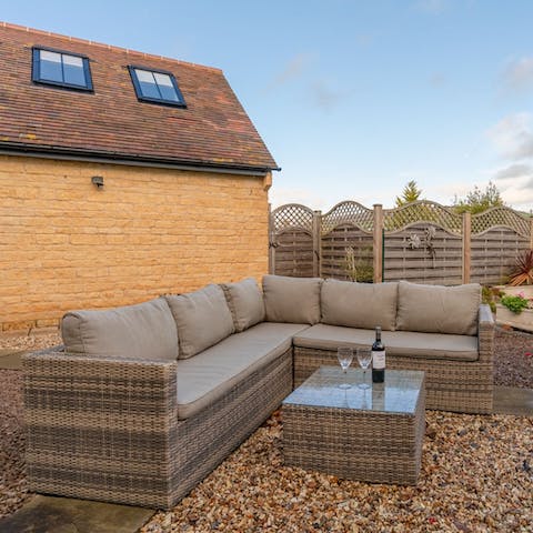 Kick back with a glass of wine at the terrace lounge area