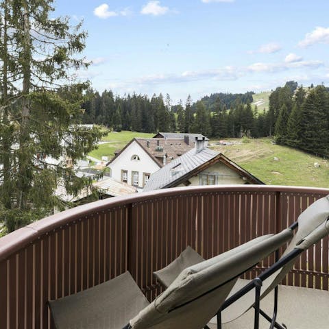 Relax after a busy day by lounging on the balcony