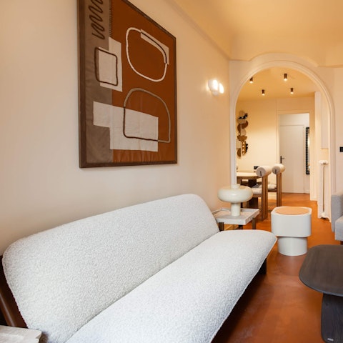 Read your guidebook in the chic living area